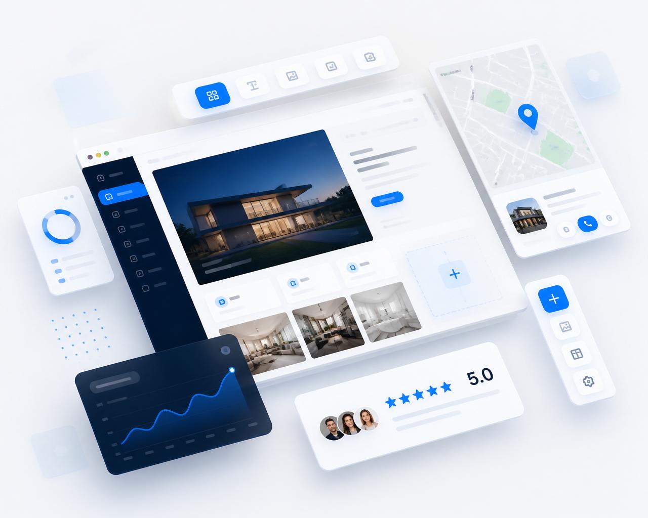 Premium AI-powered website mockup for a local business